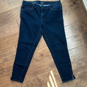 LOFT Women's Deep Indigo Skinny Jeans